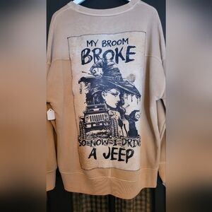 Recycled Witch Graphic Sweatshirt Size Large